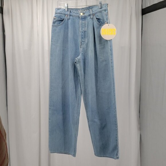 Snacks by Mother The Pleated Fun Dip Puddle Just a Nibble Straight Jeans Size 27 - Picture 4 of 15